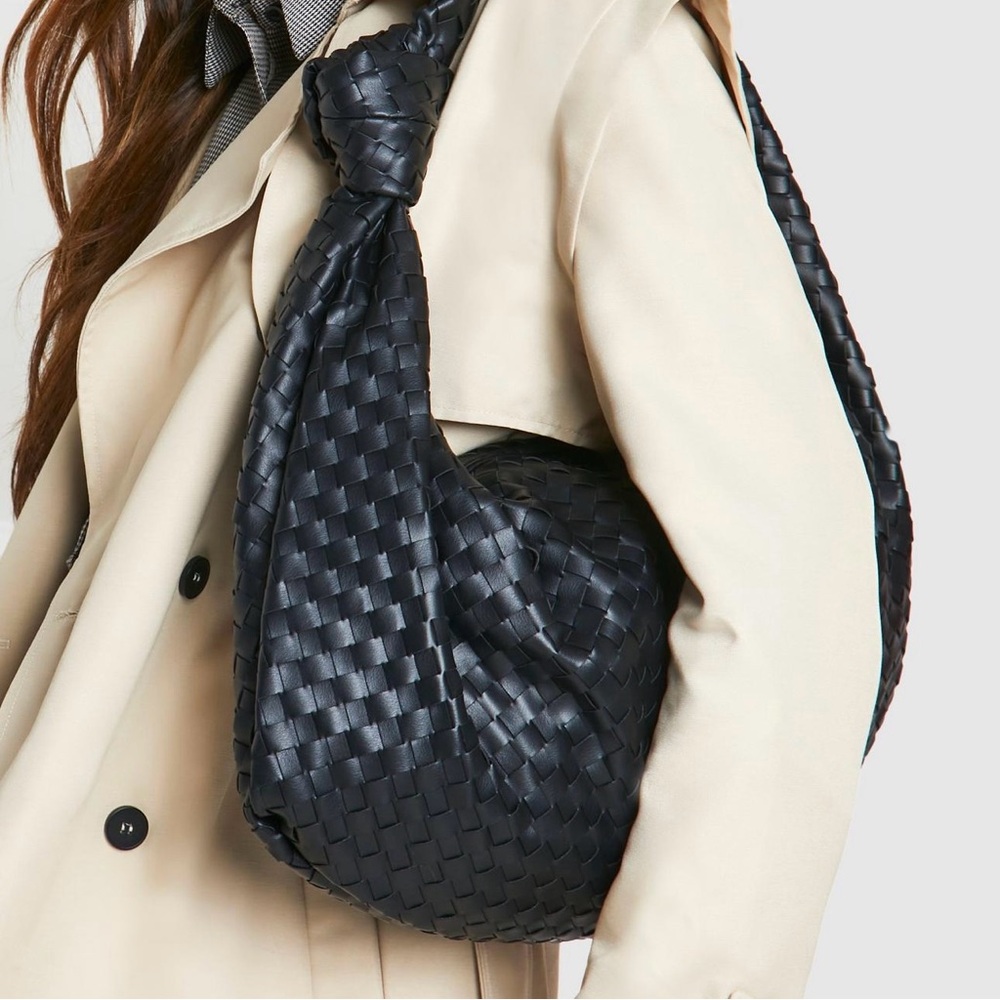 Woven Knot Oversized Shoulder Bag